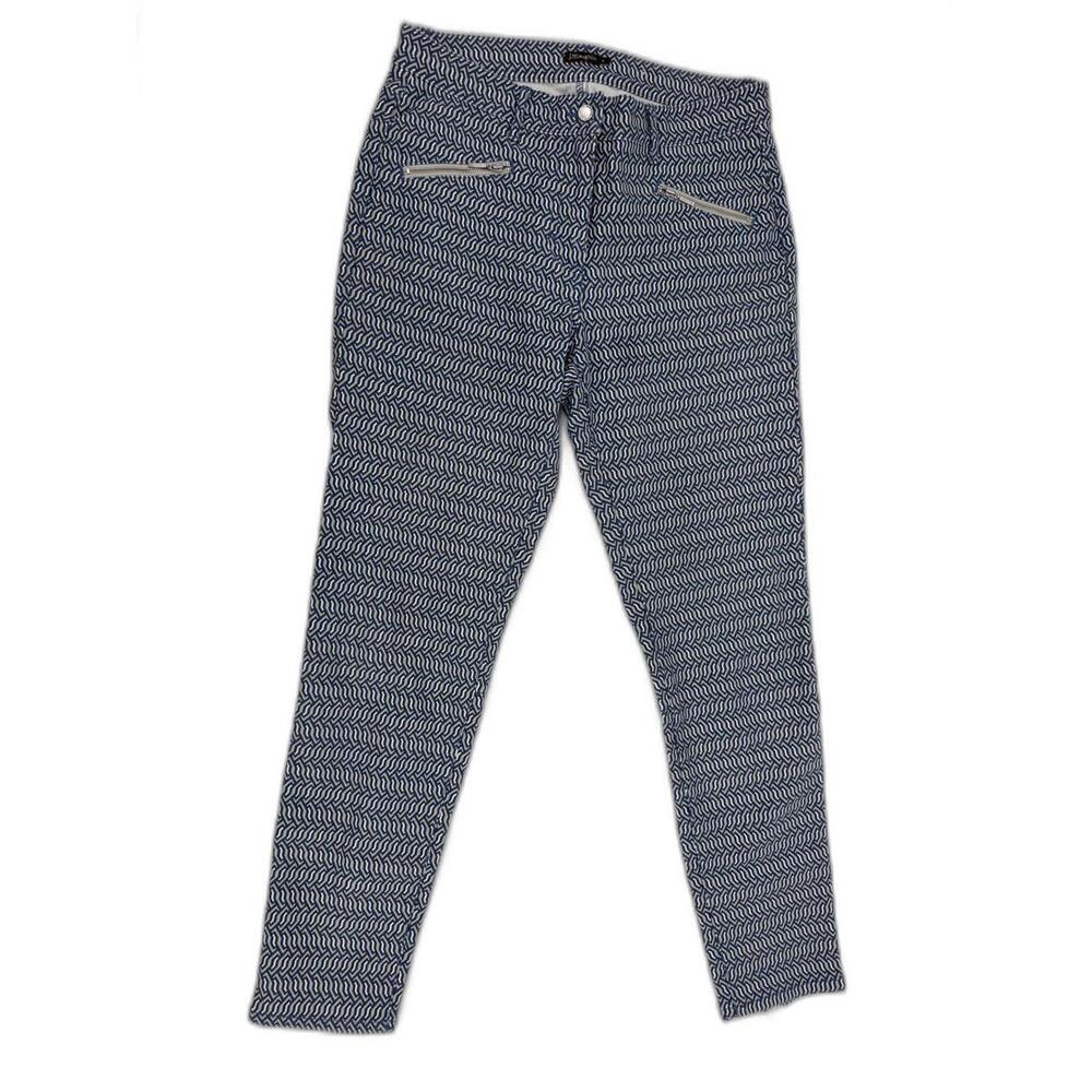 J McLaughlin Baxter Jean Micro Aegean Link Print 6 Ankle Zipper Women's pants